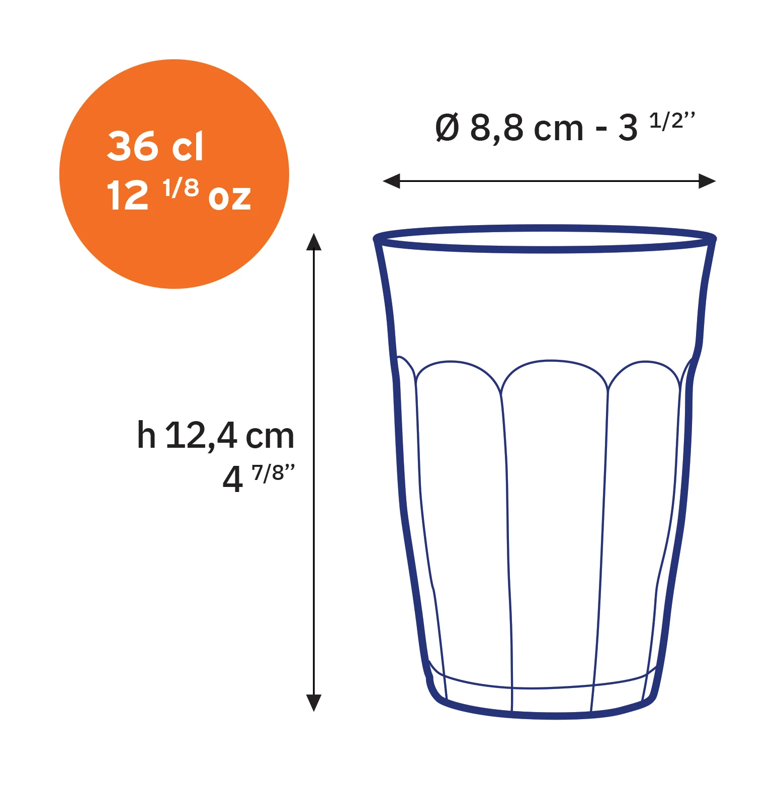 Le Picardie - Verre à eau - Givré 36cl (Lot de 6) - Image 3