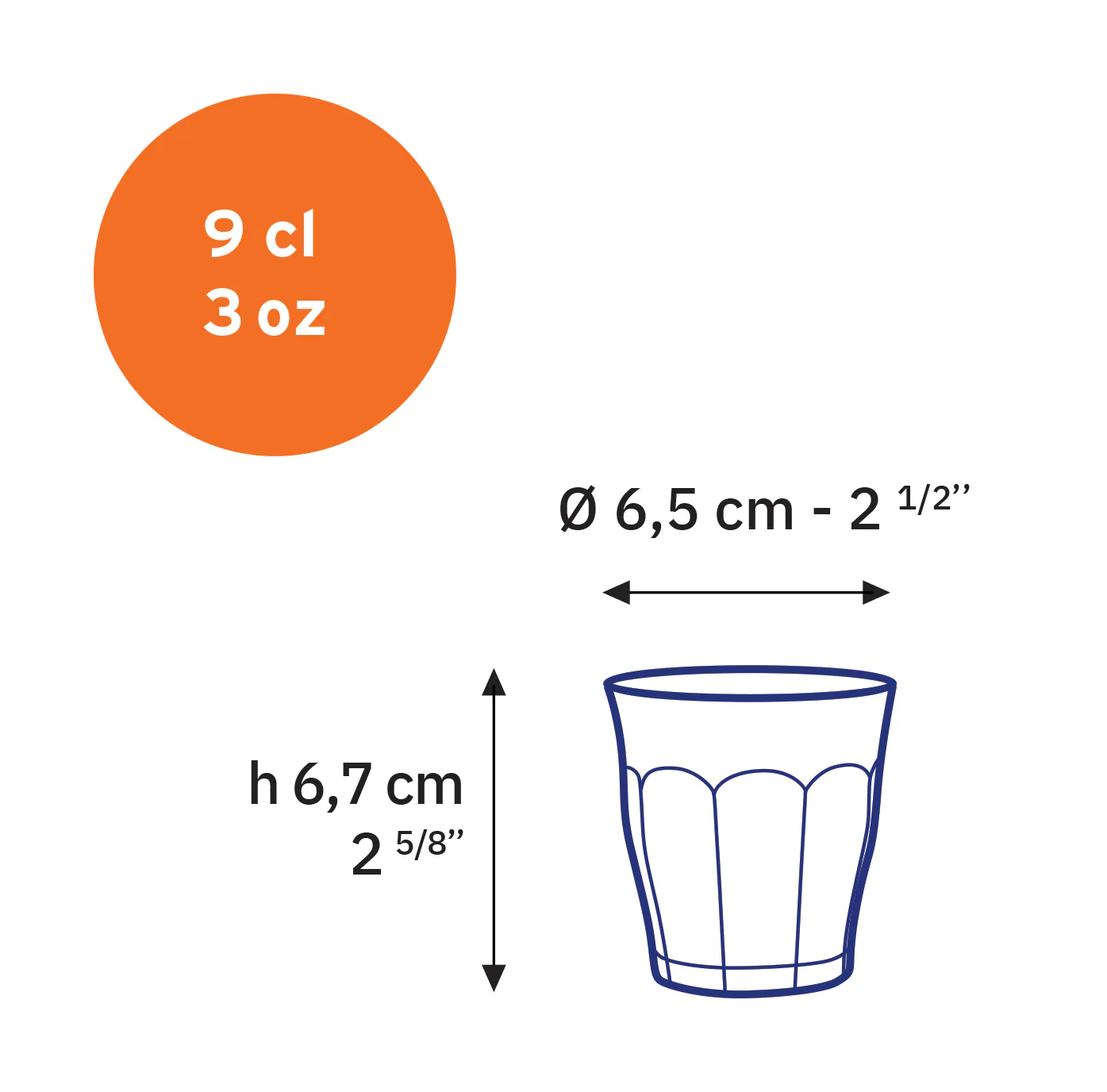 Le Picardie - Verre transparent 9cl -  (Lot de 6) - Image 3