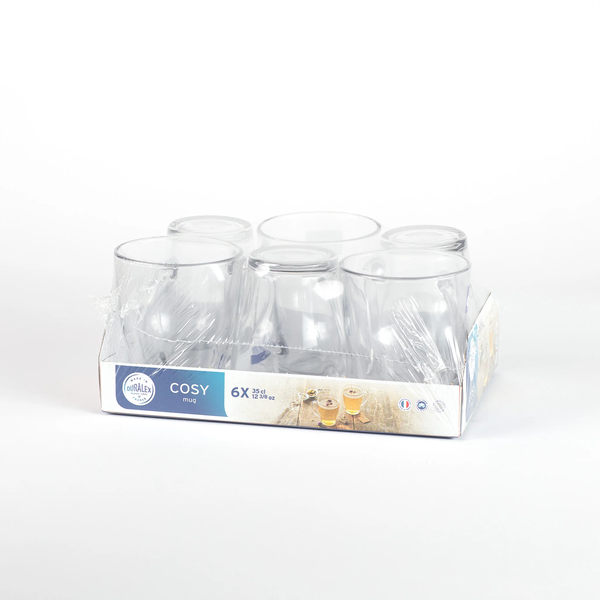 COSY - Mug en verre transparent 35 cl (Lot de 6) - Image 2